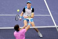 Carlos Alcaraz and Jannik Sinner in action at Indian Wells Masters 2024